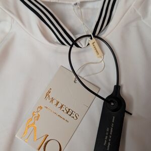 Modesees White Long Sleeve Dress